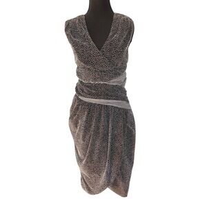 Thakoon Black White Silk Bandage Dress Open Back Size 6 Designer